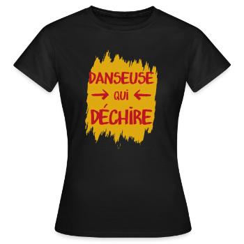 cadeau drôle déchire danseuse danse femme - T-shirt Femme - noir - Devant - AI Model Female 172 dark (172cm)