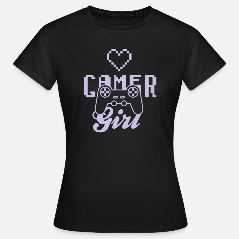 Gamer pige - Dame-T-shirt - sort