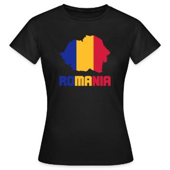 Roumanie - T-shirt Femme - noir - Devant - AI Model Female 172 dark (172cm)