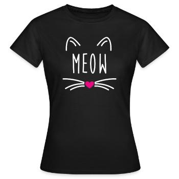 MEOW - Women's T-Shirt - black - Front - AI Model Female 172 dark (172cm)