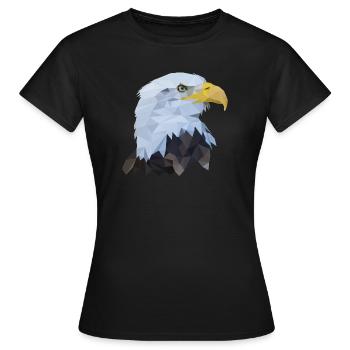 Oiseau polygone tête d'aigle - T-shirt Femme - noir - Devant - AI Model Female 172 dark (172cm)