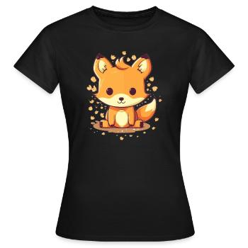 Cute fox - Women's T-Shirt - black - Front - AI Model Female 172 dark (172cm)