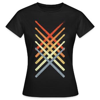 Drumsticks Drawing - Women's T-Shirt - black - Front - AI Model Female 172 dark (172cm)