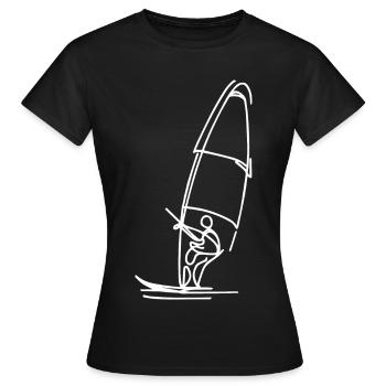 Croquis de planche à voile - T-shirt Femme - noir - Devant - AI Model Female 172 dark (172cm)