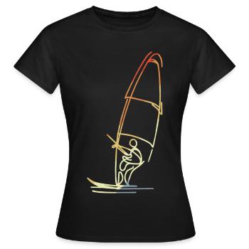Planche à voile Croquis Vintage - T-shirt Femme - noir - Devant - AI Model Female 172 dark (172cm)