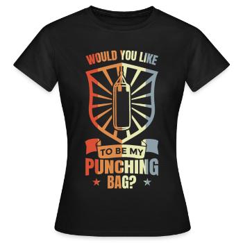 Blague sur le sac de frappe - T-shirt Femme - noir - Devant - AI Model Female 172 dark (172cm)