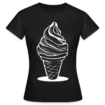 Croquis de cornet de crème glacée - T-shirt Femme - noir - Devant - AI Model Female 172 dark (172cm)