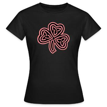 keltische Kleeblatt-Dreifaltigkeit - Frauen T-Shirt - Schwarz - Vorne - AI Model Female 172 dark (172cm)