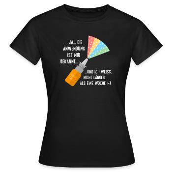 Nasenspray lustig süchtig abhängig - Frauen T-Shirt - Schwarz - Vorne - AI Model Female 172 dark (172cm)