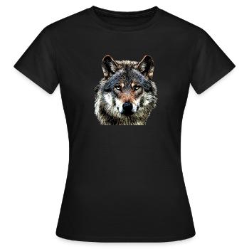 Wolf - Frauen T-Shirt - Schwarz - Vorne - AI Model Female 172 dark (172cm)