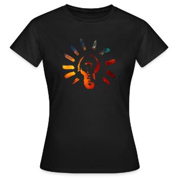 Lumière, méditation, illumination, ampoule, transe - T-shirt Femme - noir - Devant - AI Model Female 172 dark (172cm)