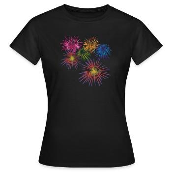 Feux d’artifice - T-shirt Femme - noir - Devant - AI Model Female 172 dark (172cm)