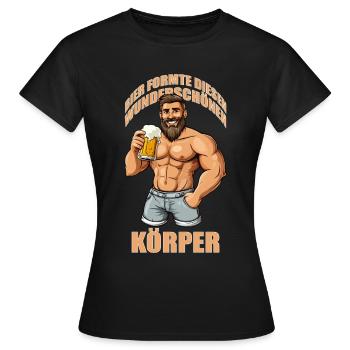 Bier formte diesen wunderschönen Körper Malle - Frauen T-Shirt - Schwarz - Vorne - AI Model Female 172 dark (172cm)