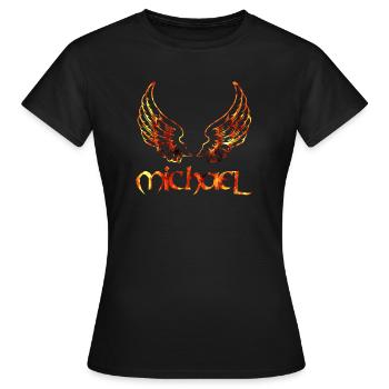 erzengel michael feuer - Frauen T-Shirt - Schwarz - Vorne - AI Model Female 172 dark (172cm)