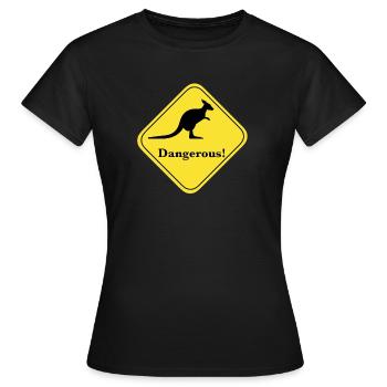 Kangourou Dangereux - T-shirt Femme - noir - Devant - AI Model Female 172 dark (172cm)