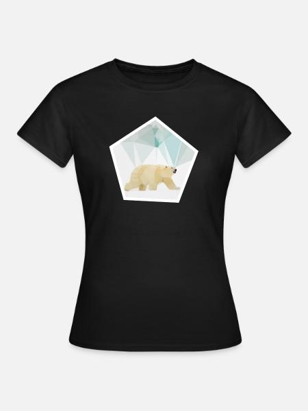 Polarbear-Polygon - Frauen T-Shirt - Schwarz