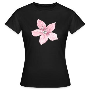 Blüte - Frauen T-Shirt - Schwarz - Vorne - AI Model Female 172 dark (172cm)