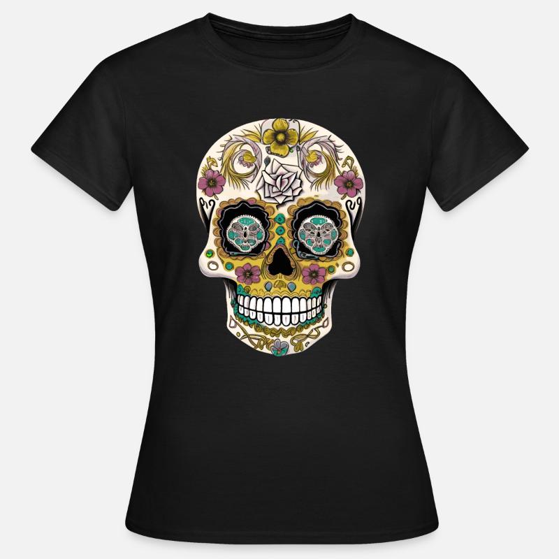 Sugar Skull w Dniu Zmarłych - Koszulka damska - czarny