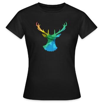 Hirsch - Frauen T-Shirt - Schwarz - Vorne - AI Model Female 172 dark (172cm)