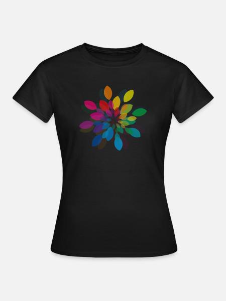 Peace Weltfrieden Flower Power Geschenk 70er Love - Frauen T-Shirt - Schwarz