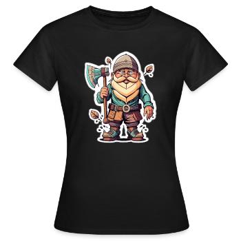 Zwerg - Frauen T-Shirt - Schwarz - Vorne - AI Model Female 172 dark (172cm)
