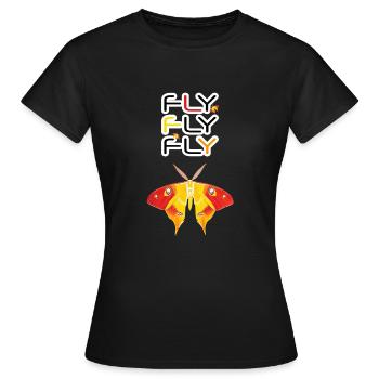 Fly Fly Fly – Butterfly Dreams - Women's T-Shirt - black - Front - AI Model Female 172 dark (172cm)