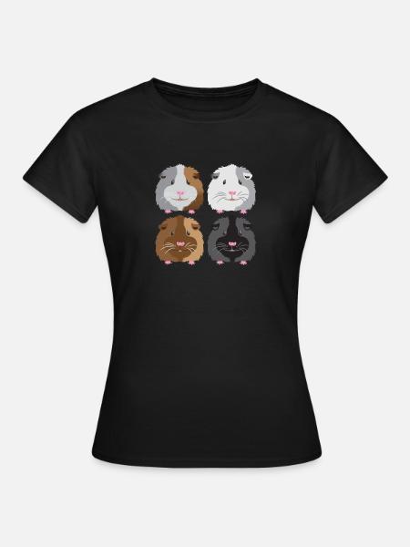 vier Meerschweinchen! - Frauen T-Shirt - Schwarz