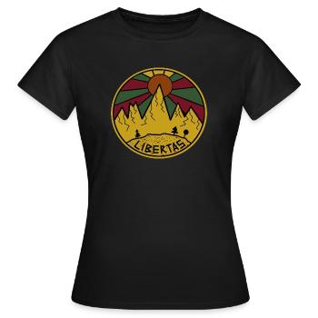 "Libertas" - Women's T-Shirt - black - Front - AI Model Female 172 dark (172cm)