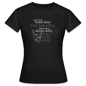 T-shirt Soft Kitty Warm Kitty - T-shirt Femme - noir - Devant - AI Model Female 172 dark (172cm)
