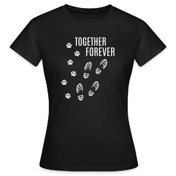 Empreinte de pattes d'empreinte de patte de patte de chien - T-shirt Femme - noir - Devant - AI Model Female 172 dark (172cm)