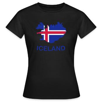 Islande - T-shirt Femme - noir - Devant - AI Model Female 172 dark (172cm)