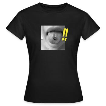 Cum Here - Tee - T-Shirt - Spaß - Cool - Frauen T-Shirt - Schwarz - Vorne - AI Model Female 172 dark (172cm)