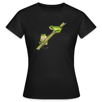 Tree frog - Women's T-Shirt - black - Front - AI Model Female 172 dark (172cm)