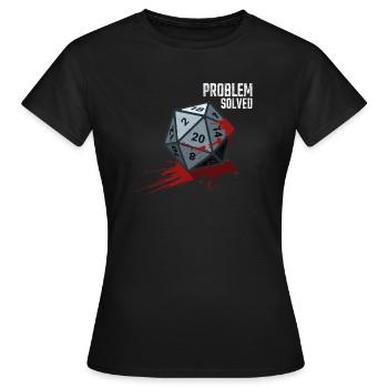 D20 Cube - Problème résolu - T-shirt Femme - noir - Devant - AI Model Female 172 dark (172cm)
