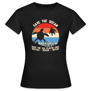 Rettet den Ozean halten Sie das Meer Plastik frei - Frauen T-Shirt - Schwarz - Vorne - AI Model Female 172 dark (172cm)
