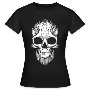 Art Deco Totenkopf - Frauen T-Shirt - Schwarz - Vorne - AI Model Female 172 dark (172cm)