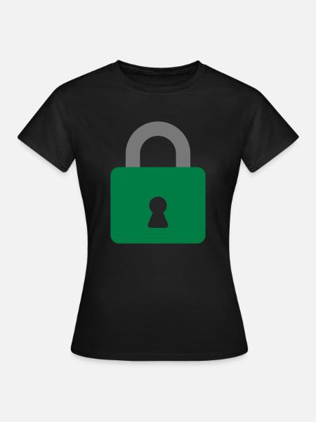 Vorhängeschloss - Frauen T-Shirt - Schwarz