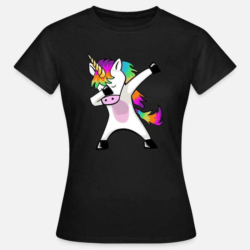 Dabbing Unicorn dabbendes Einhorn Dab Geschenkidee - Frauen T-Shirt - Schwarz