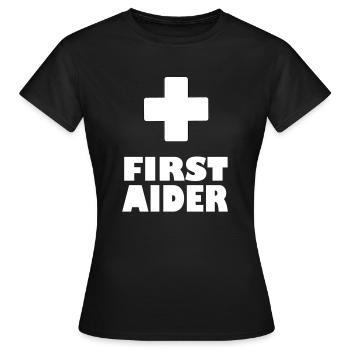 Ersthelfer - Frauen T-Shirt - Schwarz - Vorne - AI Model Female 172 dark (172cm)