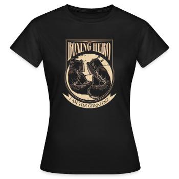 Boxing Hero - The Greatest - On Dark - Frauen T-Shirt - Schwarz - Vorne - AI Model Female 172 dark (172cm)