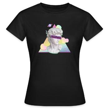 Esthétique Vaporwave - T-shirt Femme - noir - Devant - AI Model Female 172 dark (172cm)