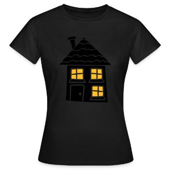 fenêtre de lumière de nuit noir foncé douce petite - T-shirt Femme - noir - Devant - AI Model Female 172 dark (172cm)