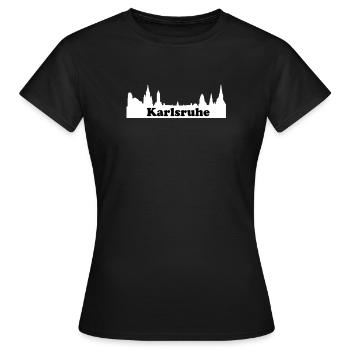 Karlsruhe + Skyline - T-shirt Femme - noir - Devant - AI Model Female 172 dark (172cm)