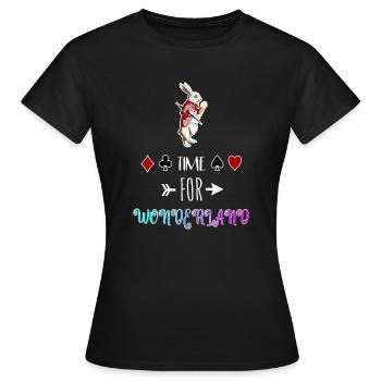 Il est temps pour le pays des merveilles - T-shirt Femme - noir - Devant - AI Model Female 172 dark (172cm)