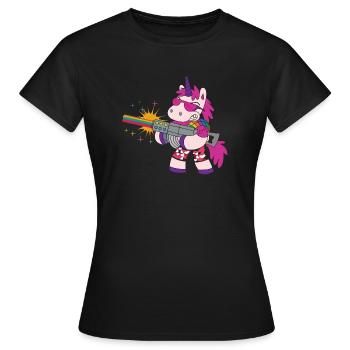 Licorne Ak47 - T-shirt Femme - noir - Devant - AI Model Female 172 dark (172cm)