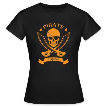 Pirate captain Geschenk Totenkopf Party Spruch - Frauen T-Shirt - Schwarz - Vorne - AI Model Female 172 dark (172cm)