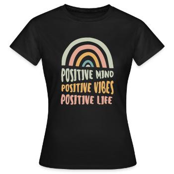 Positive Mind Positive Vibes Vie positive - T-shirt Femme - noir - Devant - AI Model Female 172 dark (172cm)