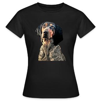 Chien courant suisse - T-shirt Femme - noir - Devant - AI Model Female 172 dark (172cm)