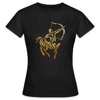 Sternzeichen Schütze - Frauen T-Shirt - Schwarz - Vorne - AI Model Female 172 dark (172cm)