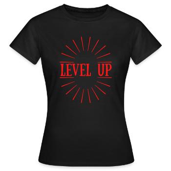 Aufsteigen Aufsteiger Level Up gewinnen - Frauen T-Shirt - Schwarz - Vorne - AI Model Female 172 dark (172cm)